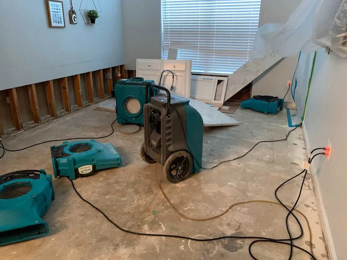 Dehumidifier in flood-cut room for Water Extraction & Removal in Wollochet